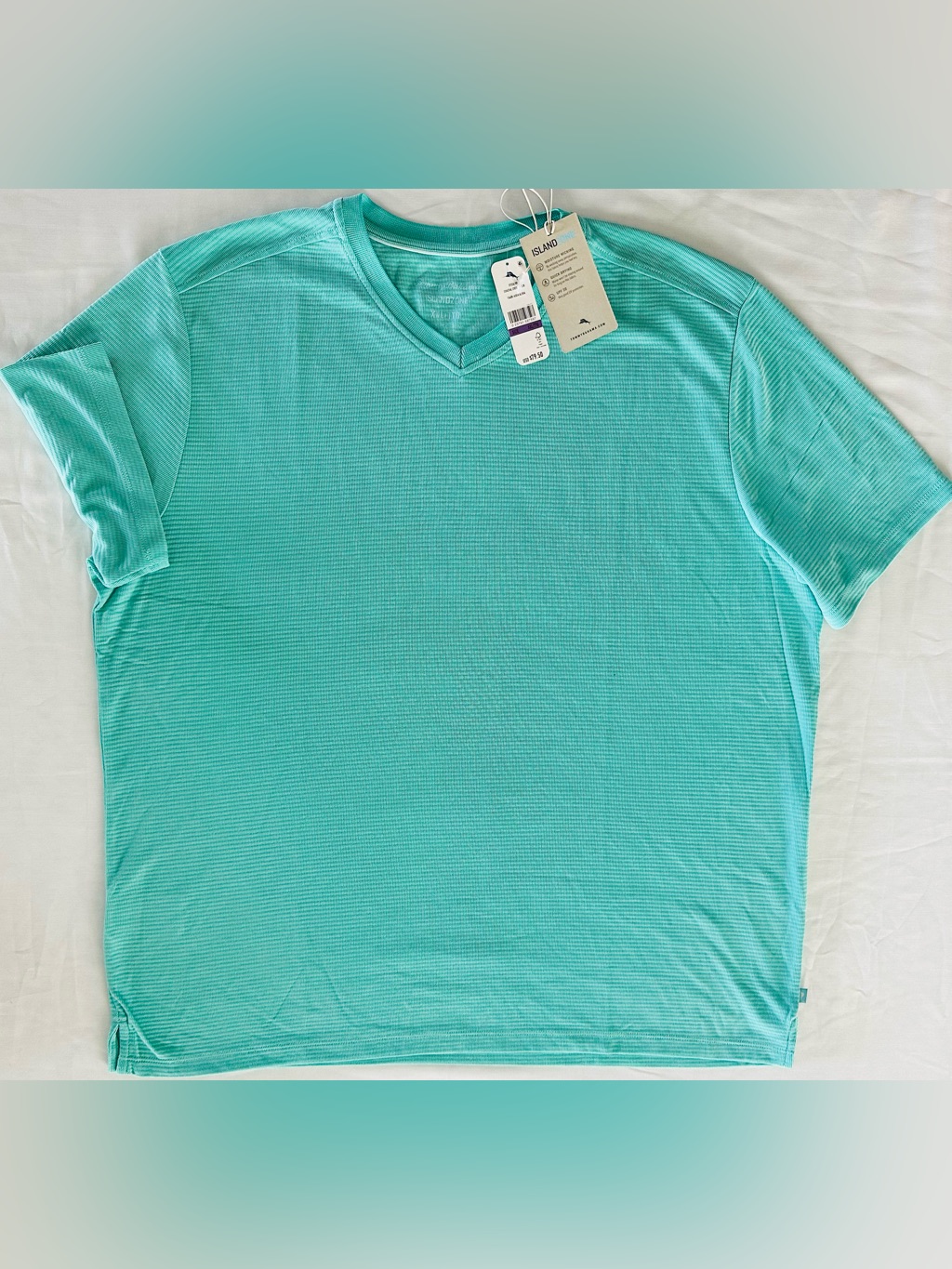 Tommy Bahama Men's Island Zone Coastal Crest V-Neck T-Shirt Xxl Aqua Green Nwt